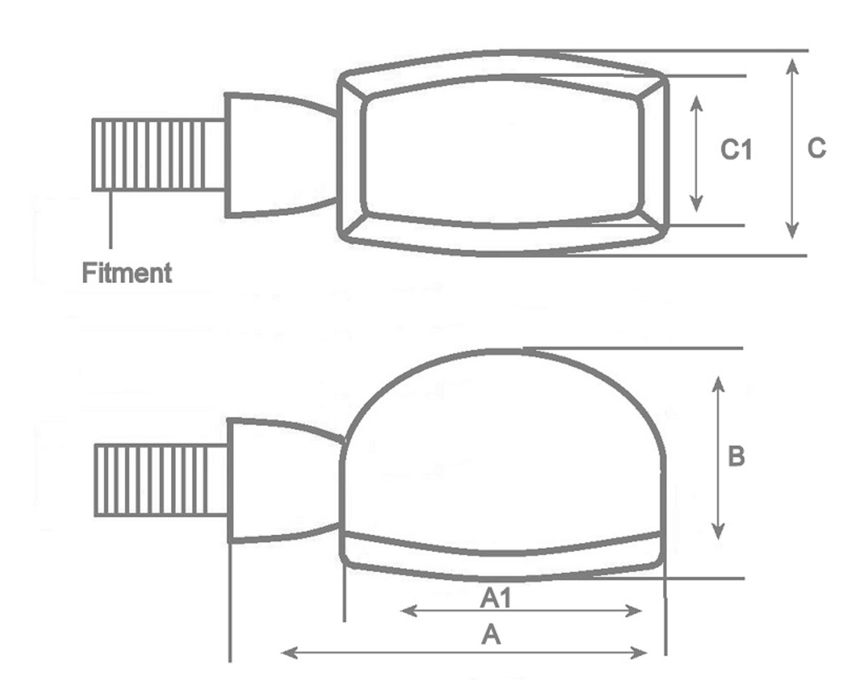 TURN SIGNAL SET LARGE CATEYE BLACK